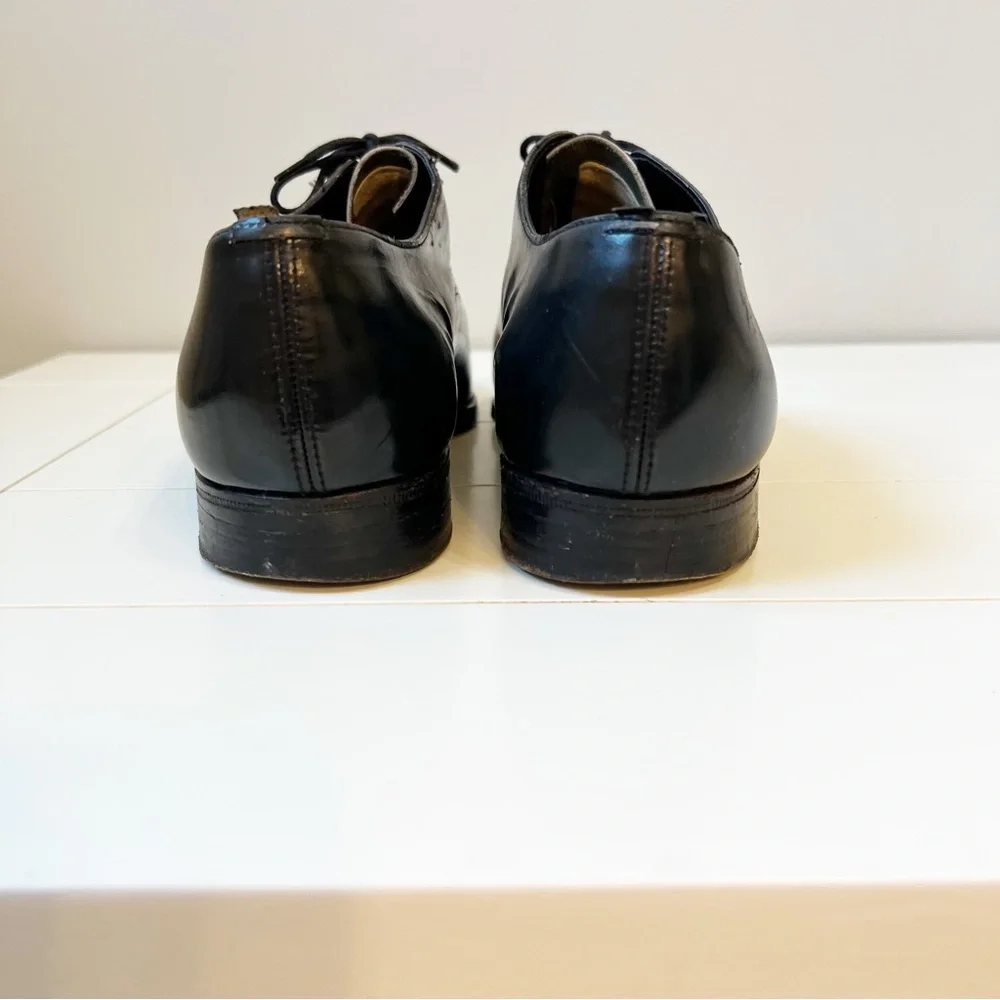 Brooks Brothers The Curzon Men’s Leather Oxford Dress Shoes Black Size 41
